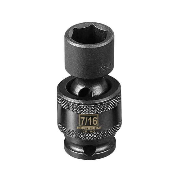 Powerbuilt 1/4" Drive 6 Pt. SAE Universal Impact Socket 7/16" - 647213