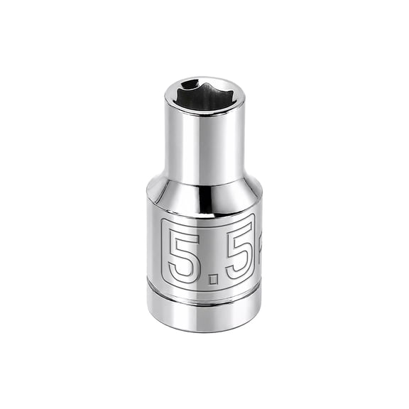 Powerbuilt 1/4 Inch Drive x 5.5 MM 6 Point Shallow Socket - 648282
