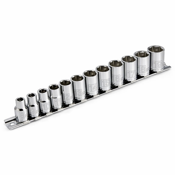 Powerbuilt 12 Piece 3/8 In Drive 6 Point Shallow Metric Socket Set - 645008