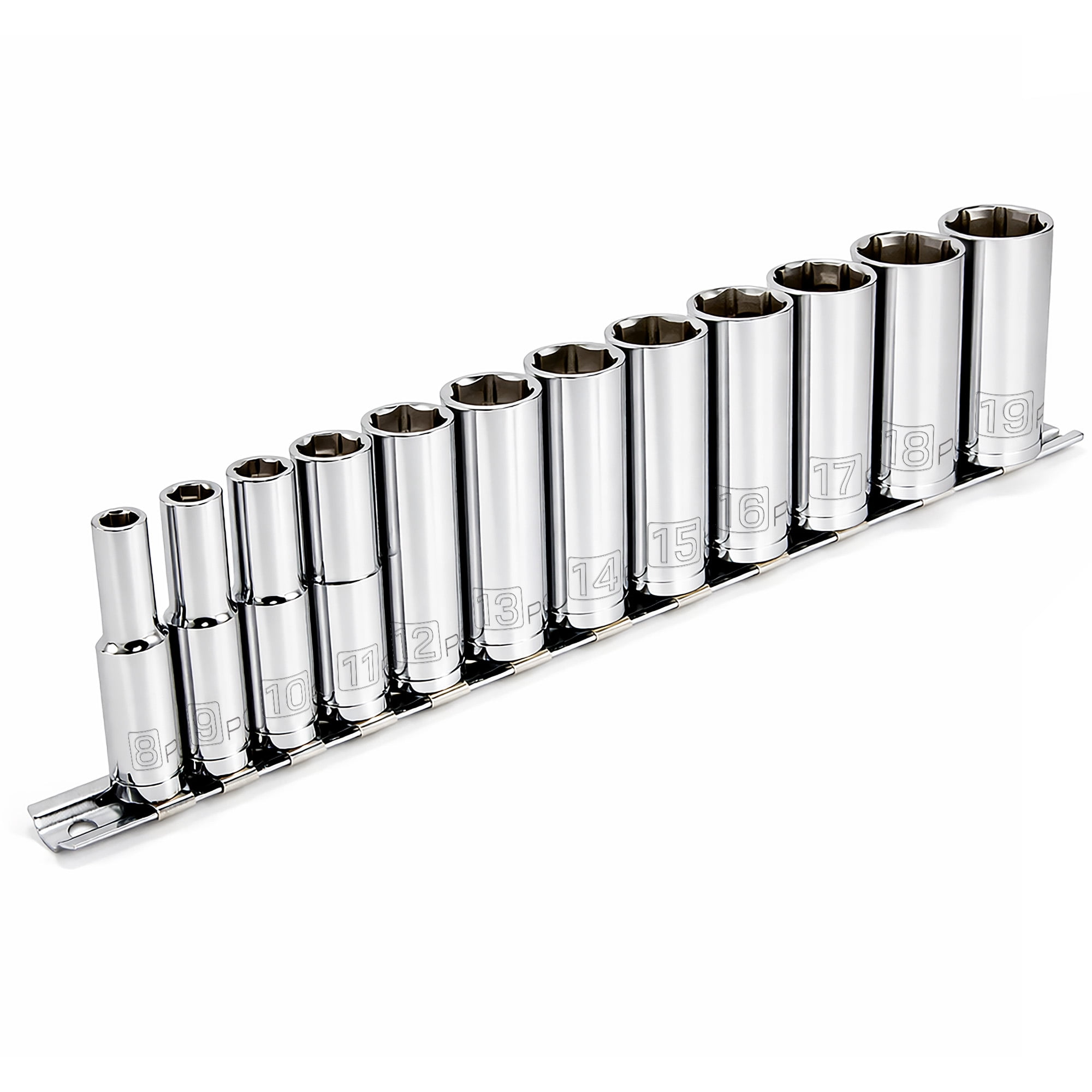 Powerbuilt 12 Piece 3/8 Inch Drive Metric 6 Point Deep Socket Set - 645009