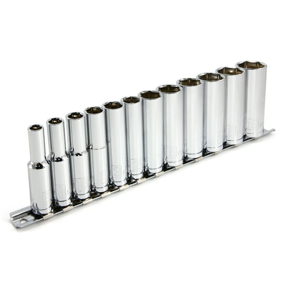 Powerbuilt 12 Piece 3/8 Inch Drive Metric 6 Point Deep Socket Set - 645009