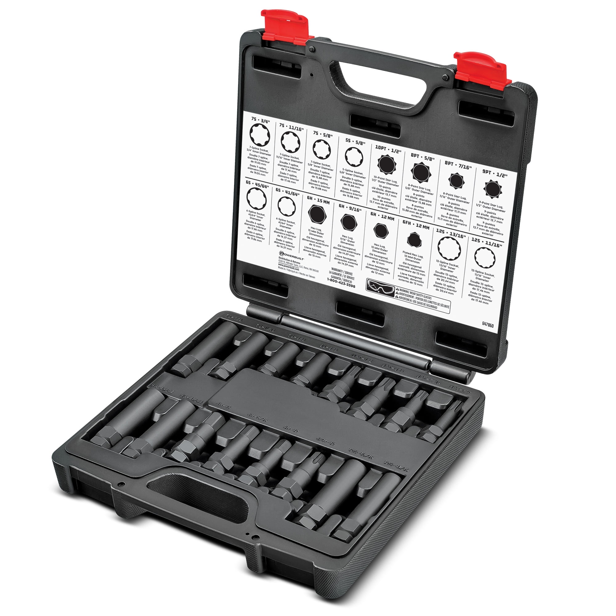 Powerbuilt 16 Pc. Locking Lug Nut Master Key Set - 647860