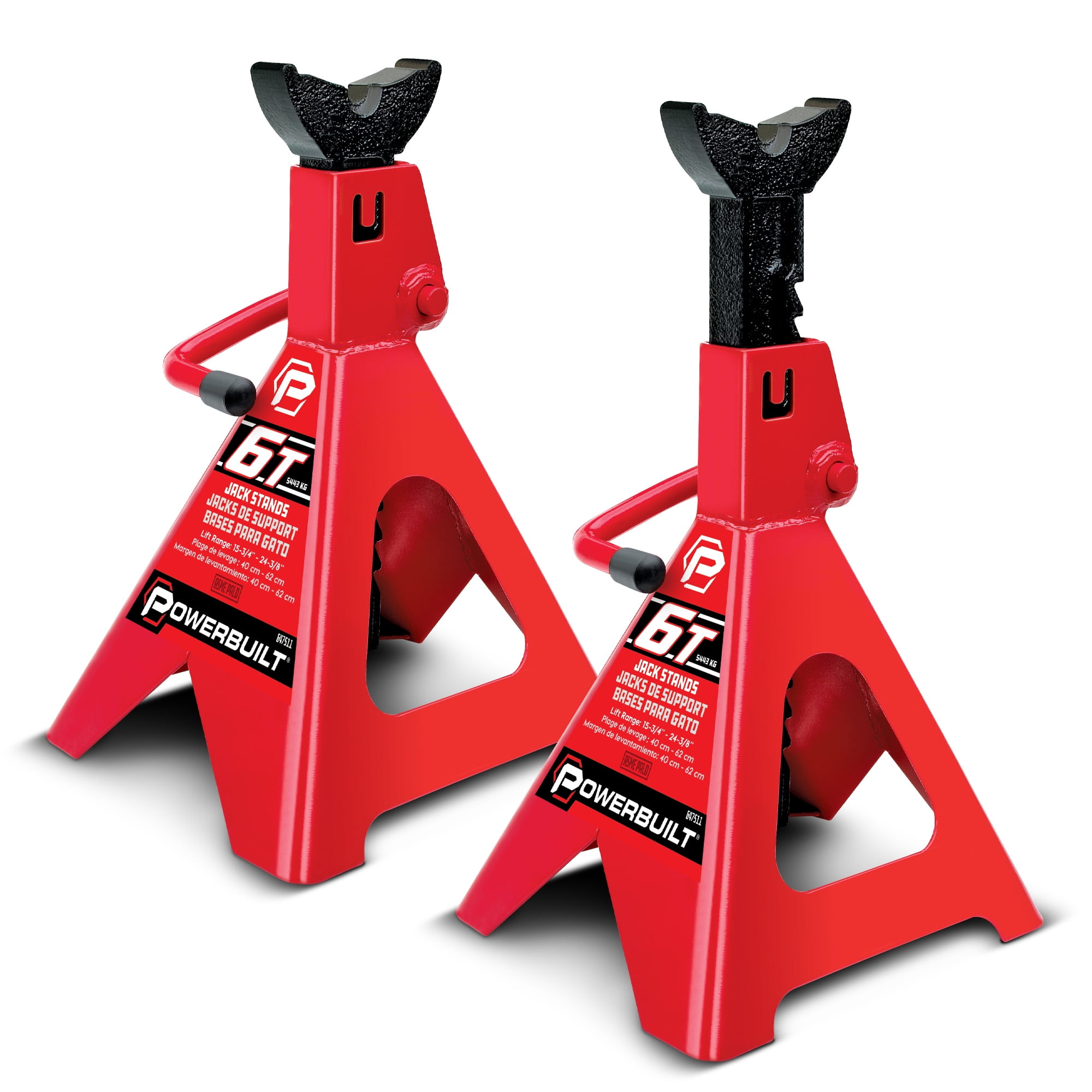 Powerbuilt 2 Piece 6 Ton 12000 Pound Jack Stands - 647511