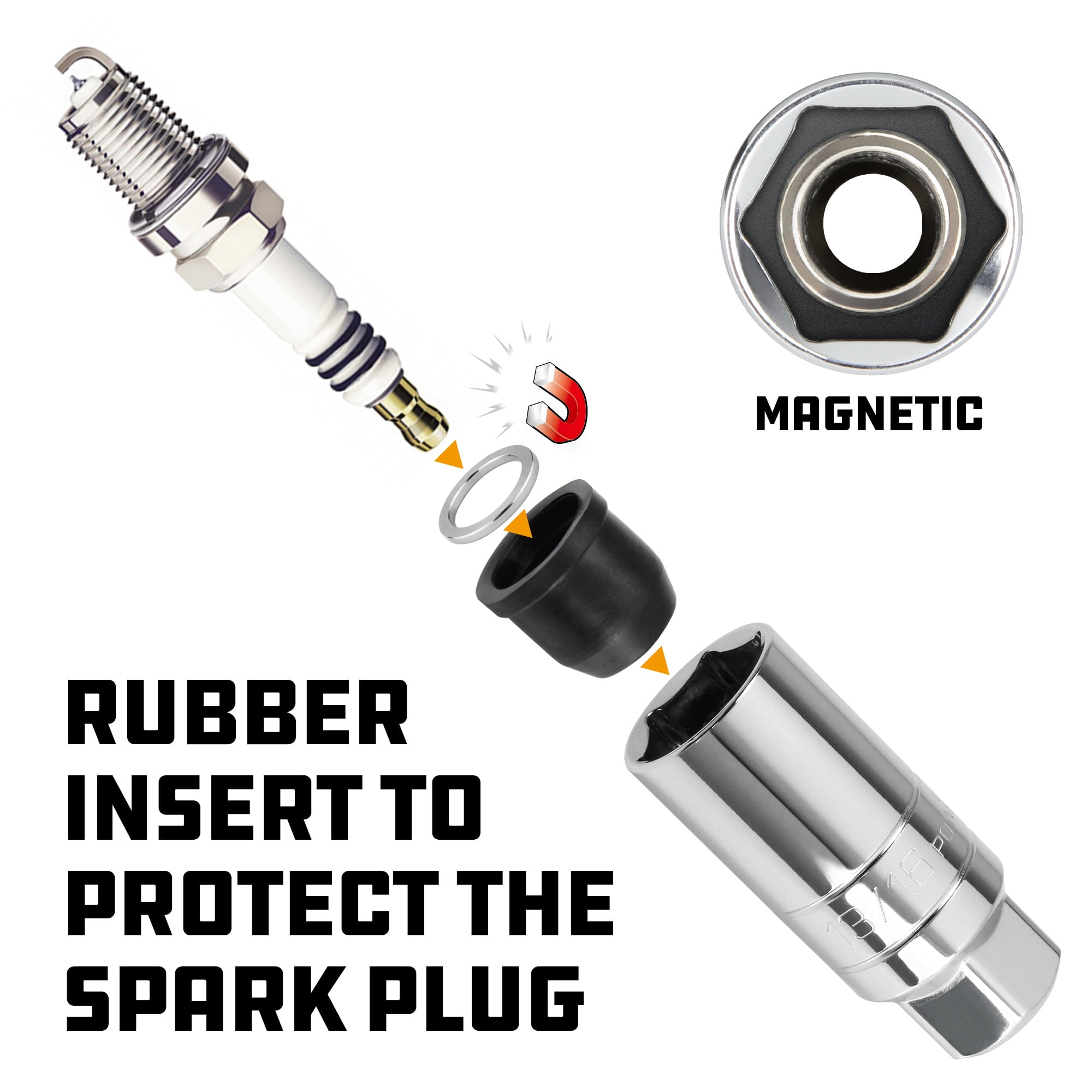 Powerbuilt Spark Plug Socket Set with Rubber Insert 2 Piece 641870