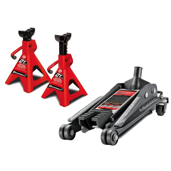 Powerbuilt 2-Ton U-Floor Jack With 2-Ton Floor Jackstands