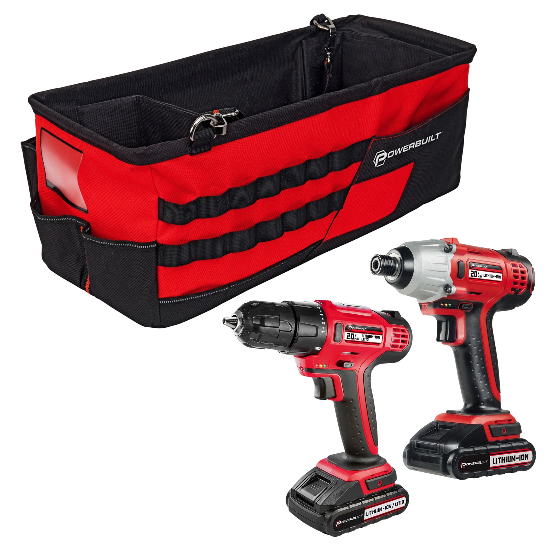 Powerbuilt 20V Cordless Impact Driver and 20V Cordless Drill Combo Kit ...