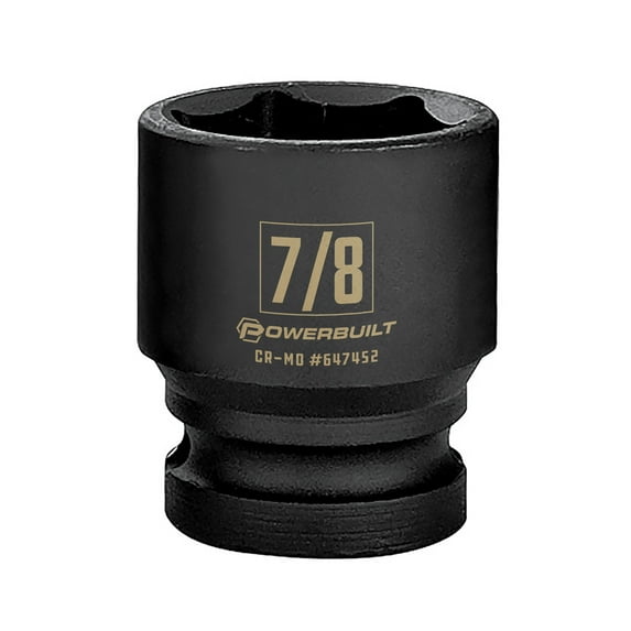 Powerbuilt 3/8 Inch Drive x 7/8 Inch Impact Socket - 647452