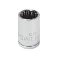thumbnail image 1 of Powerbuilt 3/8 Inch Drive x 1/2 Inch 12 Point Shallow Socket - 641004, 1 of 5