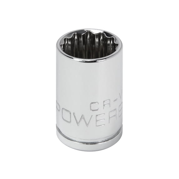 Powerbuilt 3/8 Inch Drive x 1/2 Inch 12 Point Shallow Socket - 641004