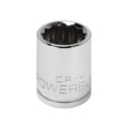 thumbnail image 1 of Powerbuilt 3/8 Inch Drive x 15 MM 12 Point Shallow Socket - 641020, 1 of 5