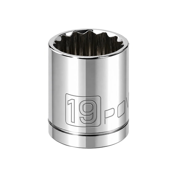 Powerbuilt 3/8 Inch Drive x 19 MM 12 Point Shallow Socket - 641024