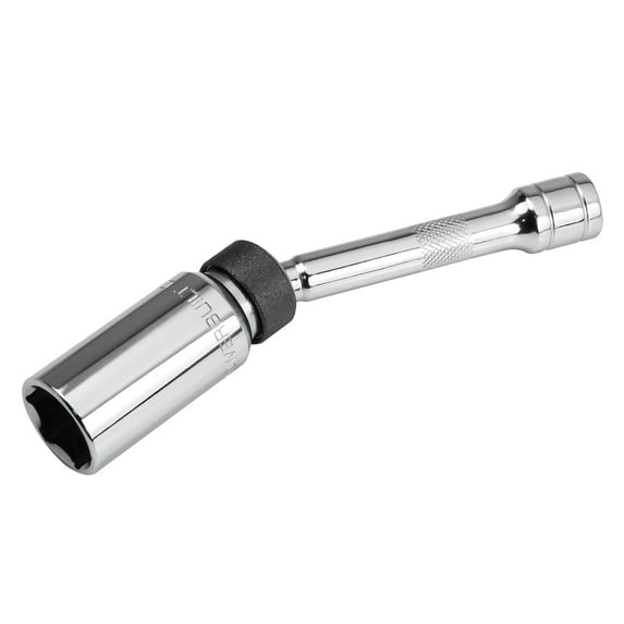 Powerbuilt 3/8 Inch Drive x 5/8 Inch x 6 Inch Magnetic Swivel Spark Plug Socket - 641852