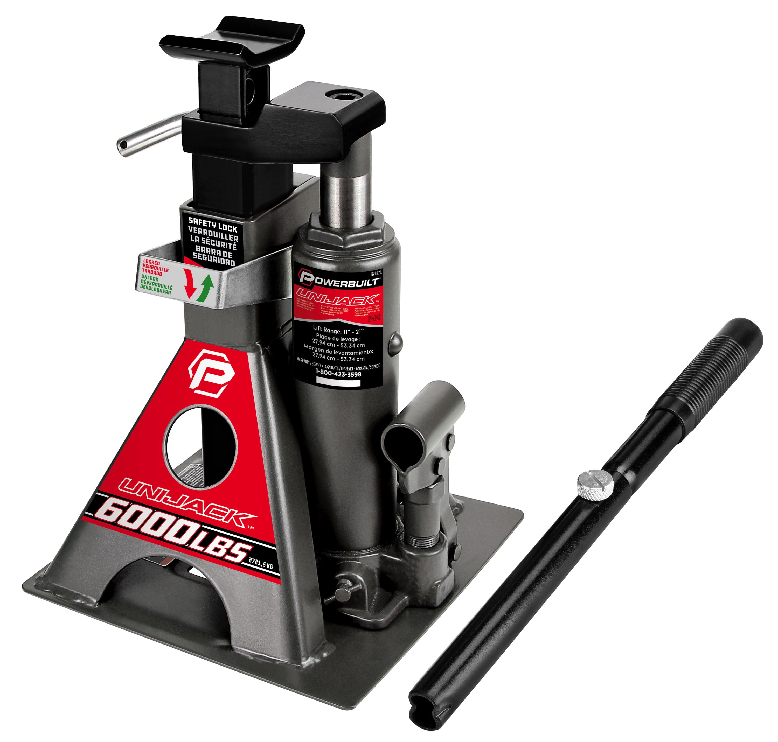 Powerbuilt 6000 Lb (3 Ton) Unijack Truck / SUV Lift and Lock Jack - 620471