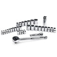 thumbnail image 1 of Powerbuilt 33 Piece SAE and Metric 12 Point Shallow Socket Set - 640071, 1 of 4