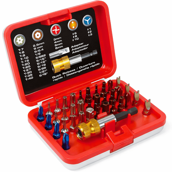 Powerbuilt 36Pc Colored Bit Set with Storage Case - 240378