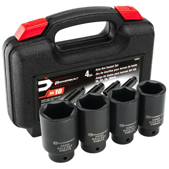 Powerbuilt 4 Piece Axle Nut Socket Set - 648635