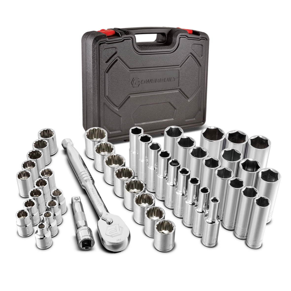 Powerbuilt 47 Piece 3/8 Inch Drive SAE & Metric Mechanic's Tool Set - 642451
