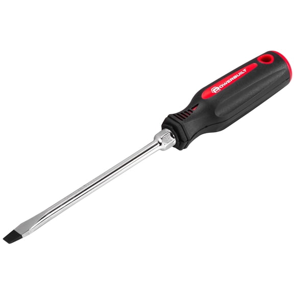 Powerbuilt 5/16 x 6 Inch Slotted Screwdriver with Double Injection Handle - 646173
