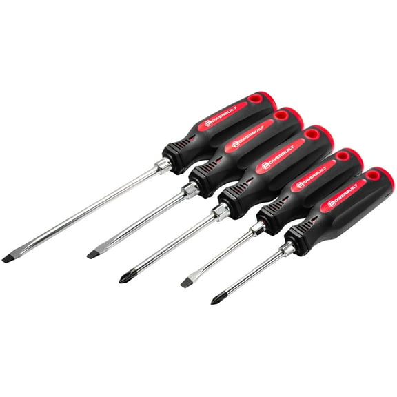 Powerbuilt 5 Piece Screwdriver Set with Double Injection Handles - 646181