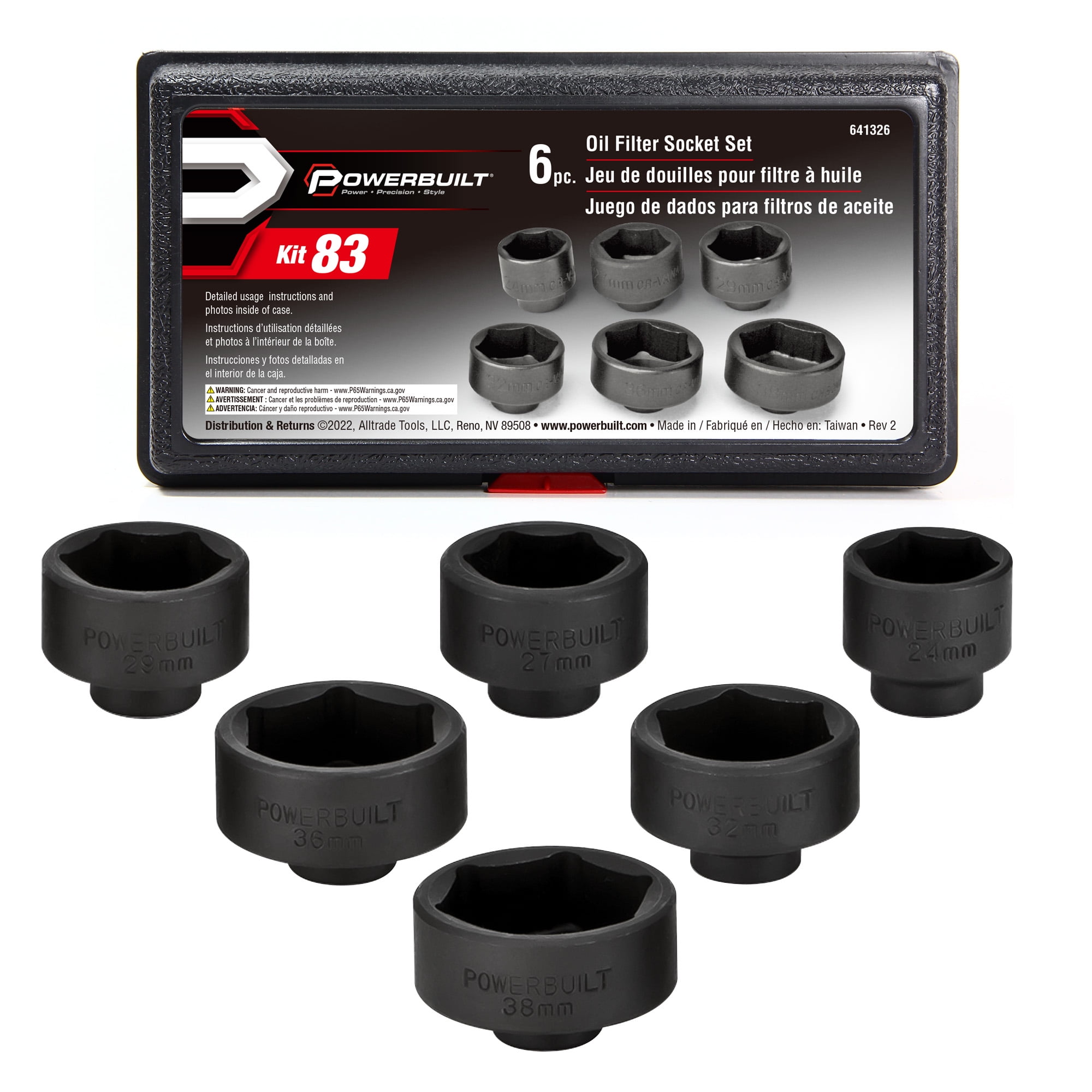 Powerbuilt 6 Piece Specialty Oil Filter Socket Set - 641326 - Walmart ...