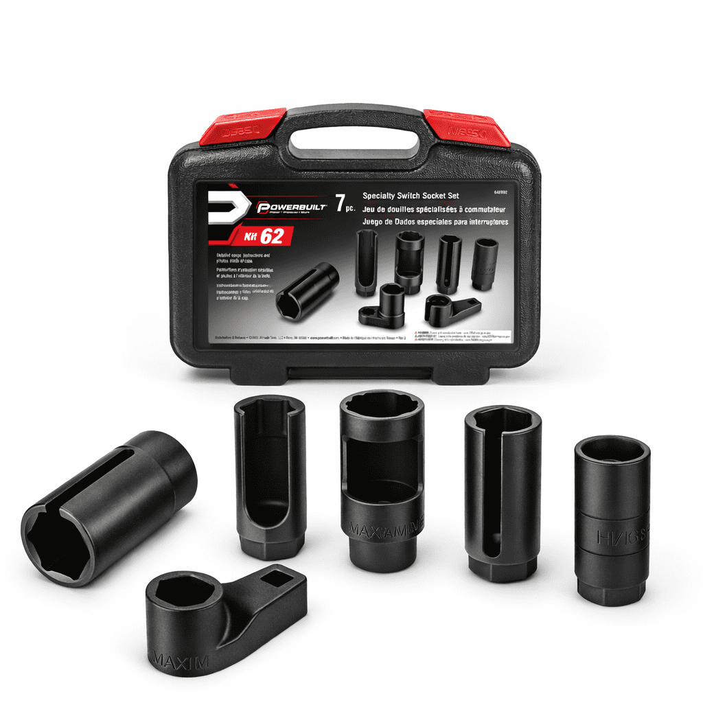 Powerbuilt 7 Pc. Specialty Switch Socket Set, Oxygen Sensor Socket - 648992