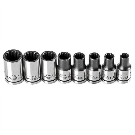 Powerbuilt 8 Piece 1/4 Inch Drive Universal Socket Set with Tray - 642053