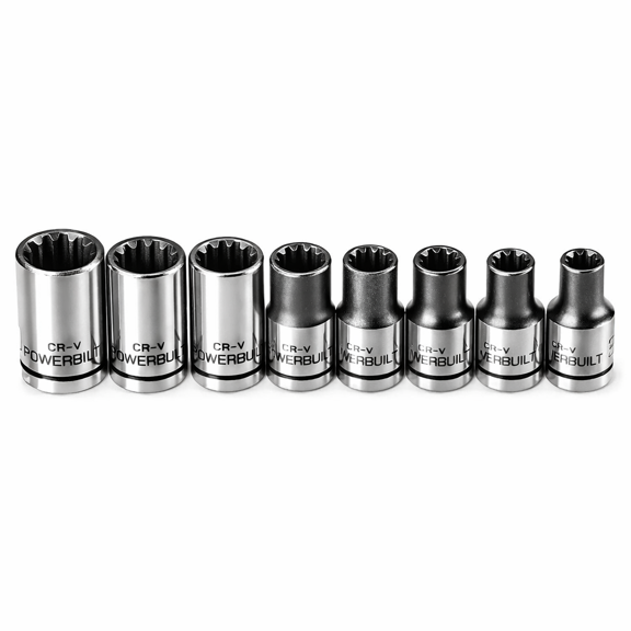 Powerbuilt 8 Piece 1/4 Inch Drive Universal Socket Set with Tray - 642053