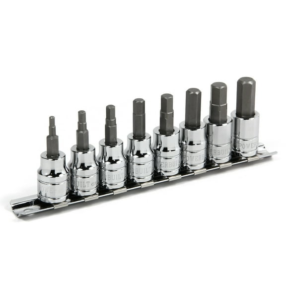 Powerbuilt 8 Piece 3/8 Inch Drive Metric Hex Bit Socket Set - 642405
