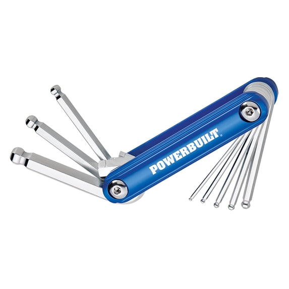 Powerbuilt 8 Piece Ball End Type Metric Folding Hex Key Set - 940949