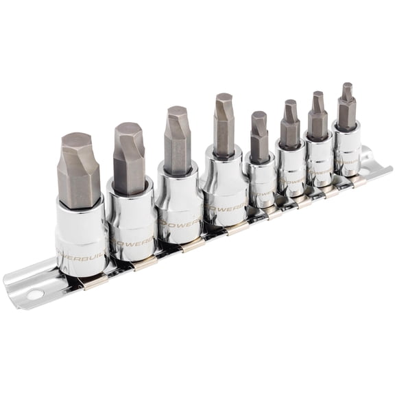 Powerbuilt 8 Piece Zeon SAE Hex Bit Socket Set for Damaged Bolts - 240093