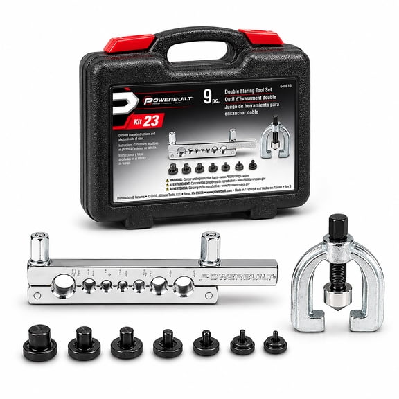Powerbuilt 9 Piece Double Flaring Tool Kit - 648610