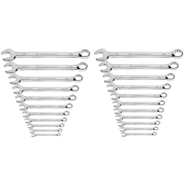 Powerbuilt Combination Wrench Set, Metric & SAE, 22 Piece