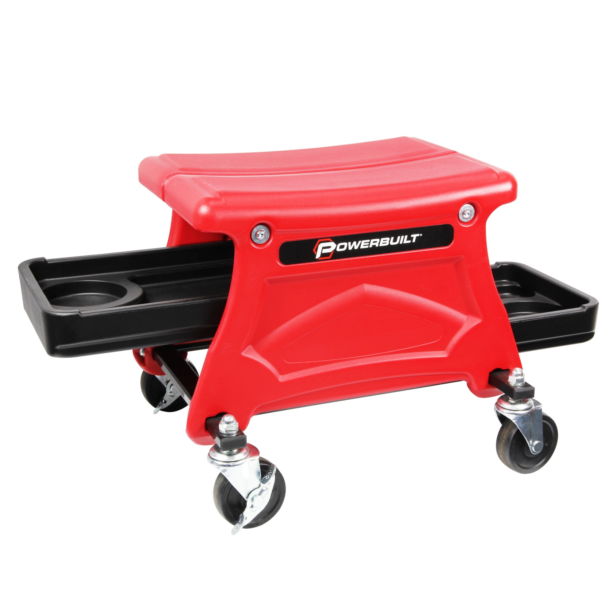 Powerbuilt Heavy Duty Compact Rolling Seat with Storage Trays 240283