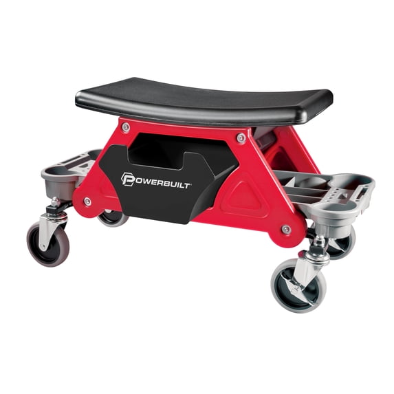 Powerbuilt Heavy Duty Rolling Seat with Organizer - 240036