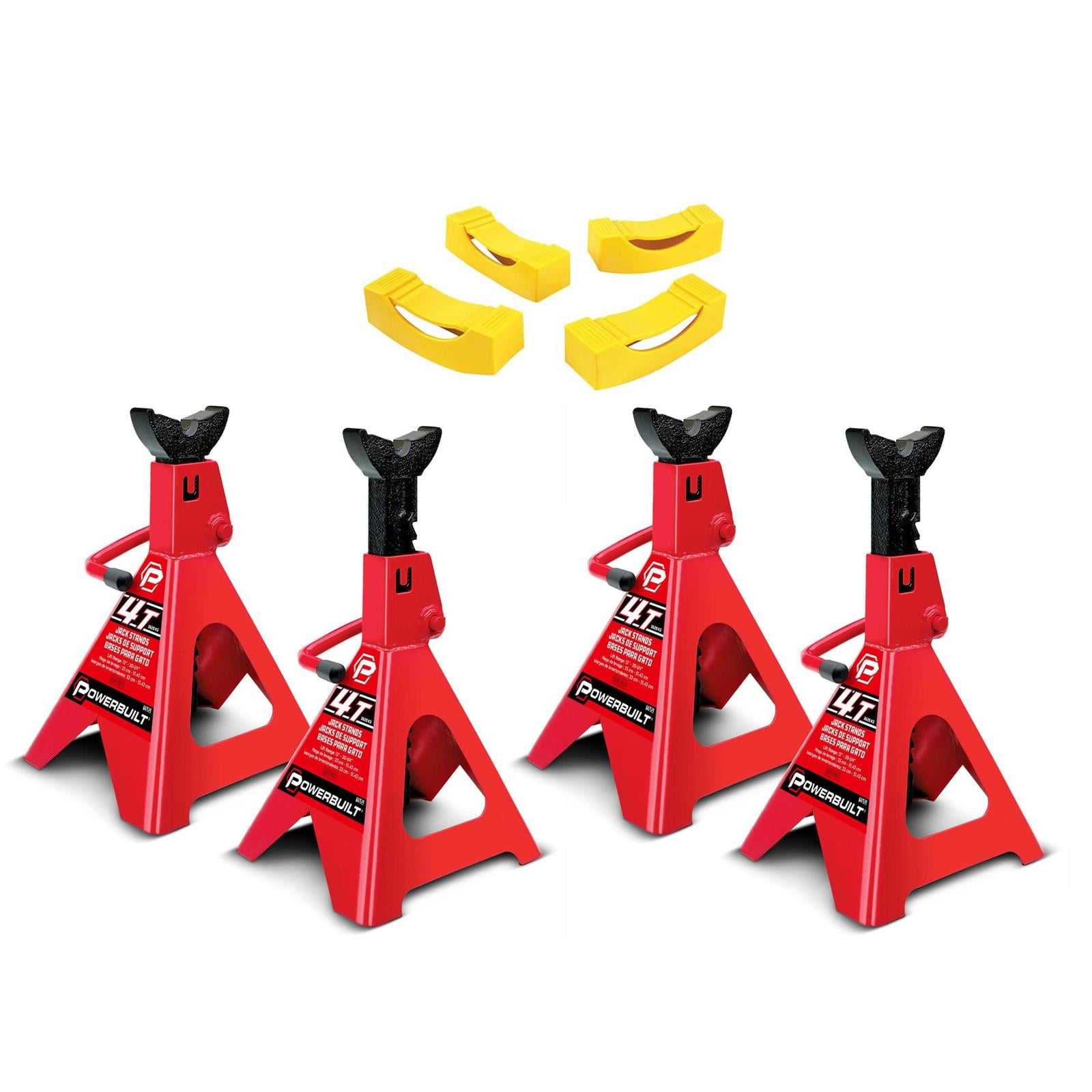 Powerbuilt Jack Stands, 4 Ton, Heavy Duty Steel w/Stand Covers