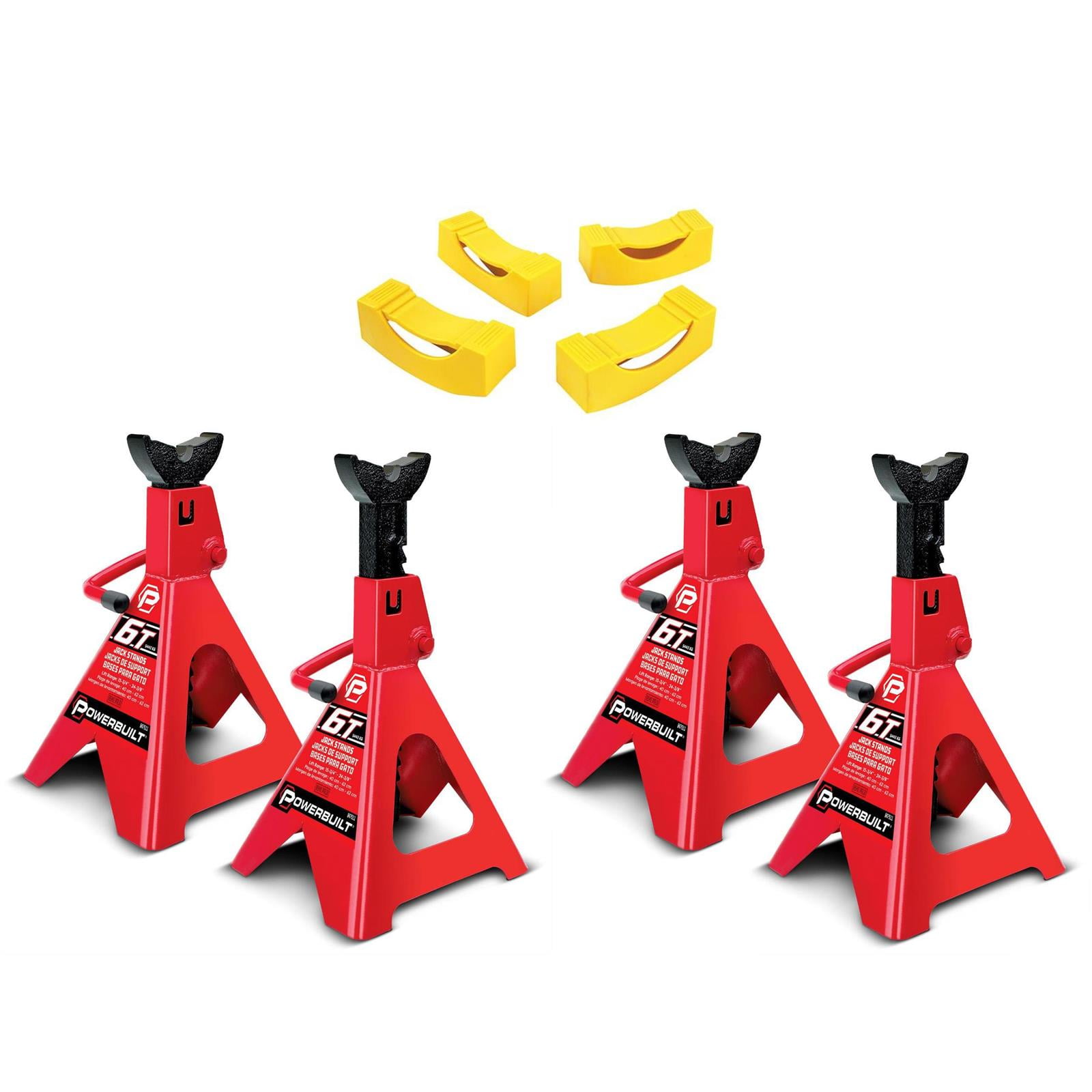 Powerbuilt Jack Stands, 6 Ton, Heavy Duty Steel w/Stand Covers