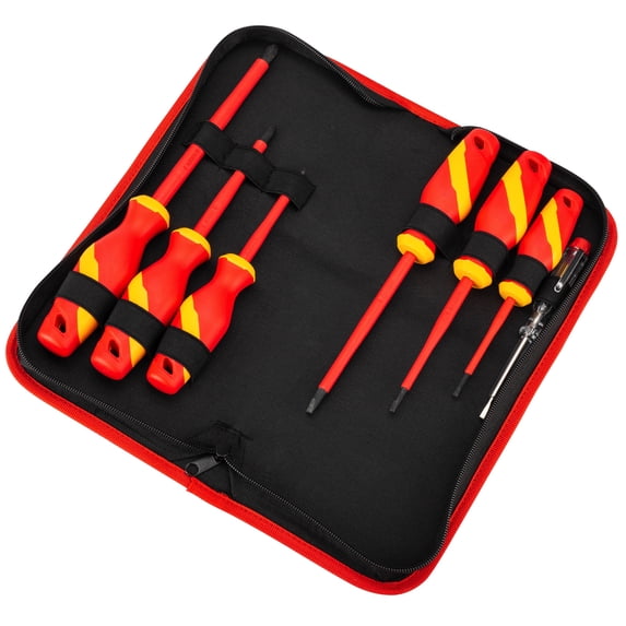 Powerbuilt 7 Piece VDE Screwdriver Set with Zipper Pouch - 642936