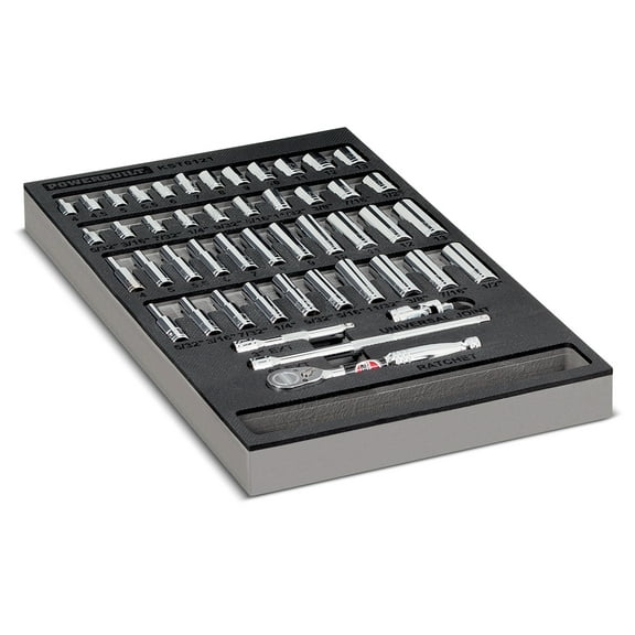 Powerbuilt 47 Piece Pro Tech 1/4 in. Dr. SAE & Metric Socket Set - 949004