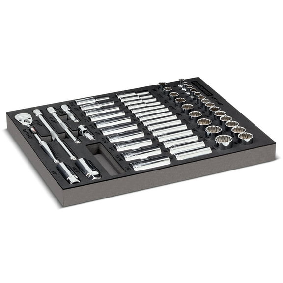 Powerbuilt 54 Piece Pro Tech 3/8 in. Dr. SAE & Metric Socket Set - 949005