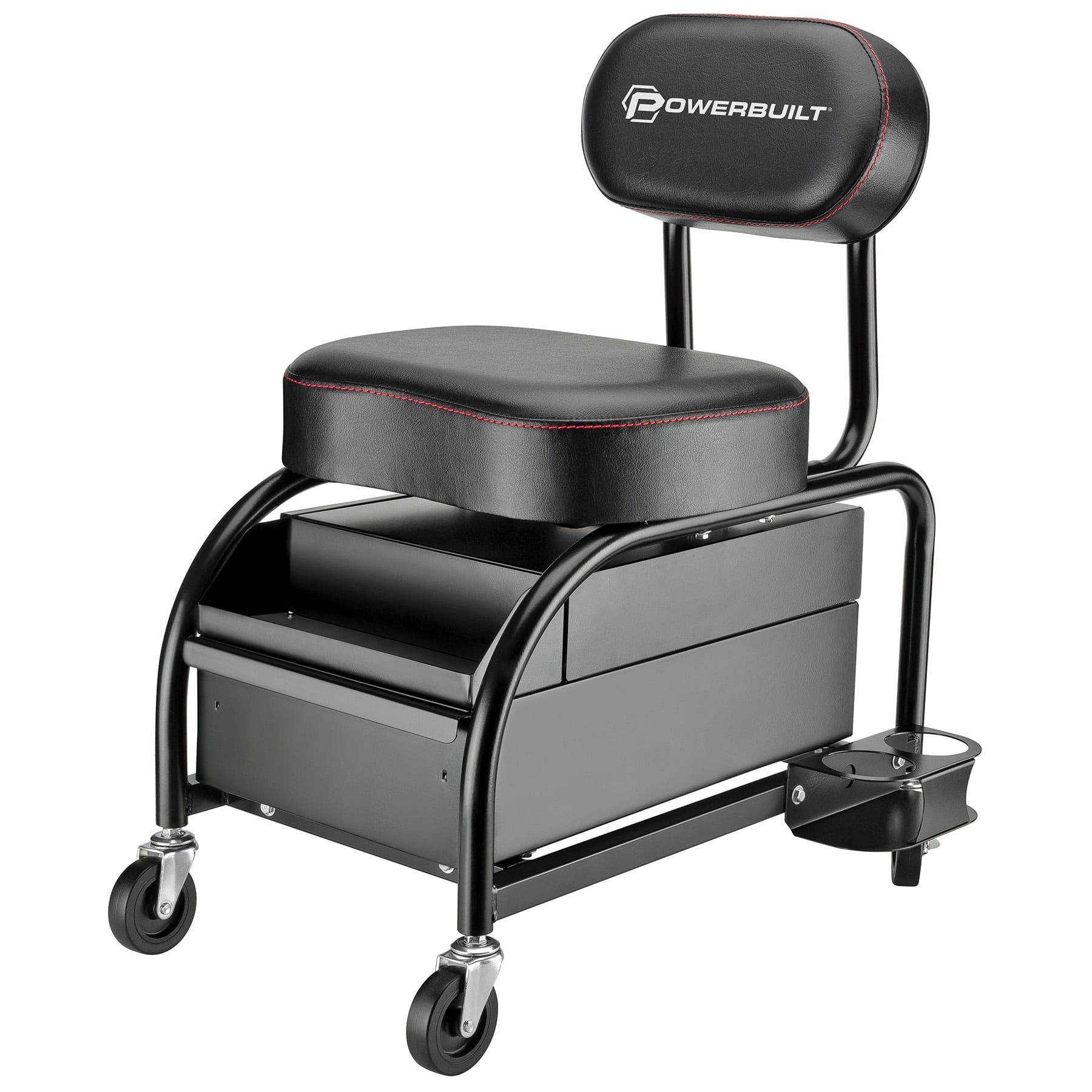 Powerbuilt Professional Detailer Roller Seat Heavy-Duty Steel