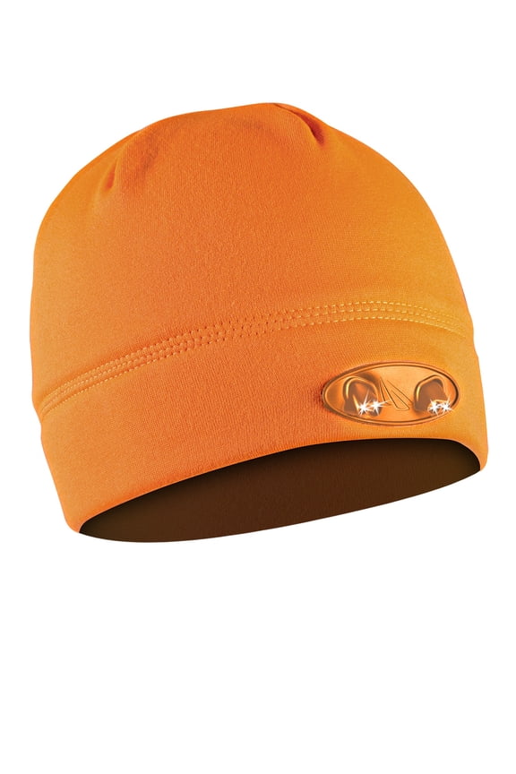 Powercap 4-LED lighted Blaze Beanie with Extra CR2032 Battery Set, Orange