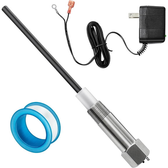 Powered Anode Rod for Water Heater,Eliminates Rotten Egg/Sulfur Smell within 24hours,Electric Anode Rod Made of Titanium for 40-89Gallon Except Bradford White,Anti-Rust and Corrosion,Reduce Limescale