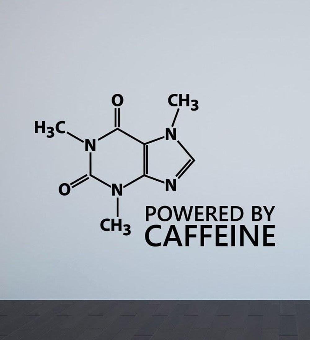 Powered By Caffeine Wall Decal Coffee Poster Office Decor Caffeine ...