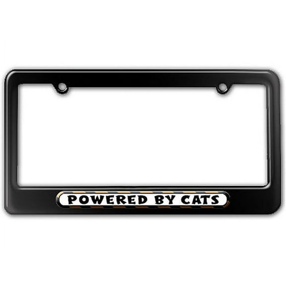 Powered By Cats License Plate Frame