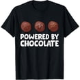 thumbnail image 1 of Powered By Chocolate Funny Chocolate T-Shirt100% cotton short-sleeved shirt for both men and women, 1 of 6