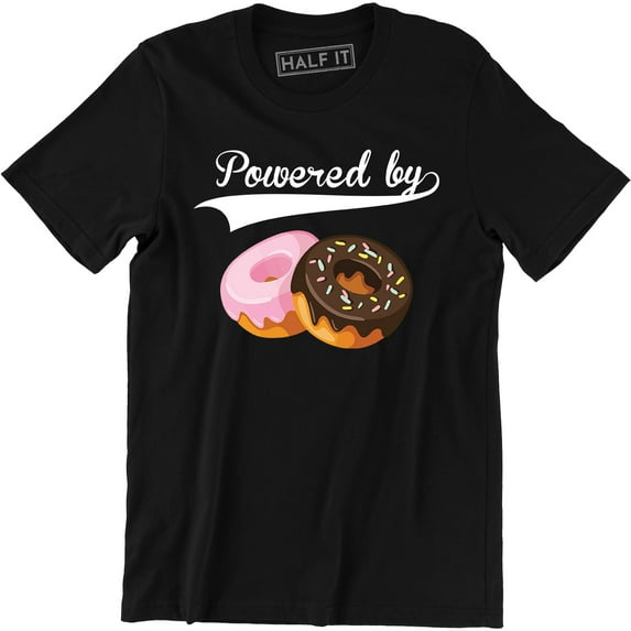 Powered By Donut Addict Owl For Donut Lover Men's Gift Tee Shirt