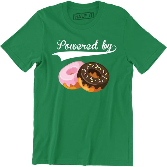 Powered By Donut Addict Owl For Donut Lover Men's Gift Tee Shirt