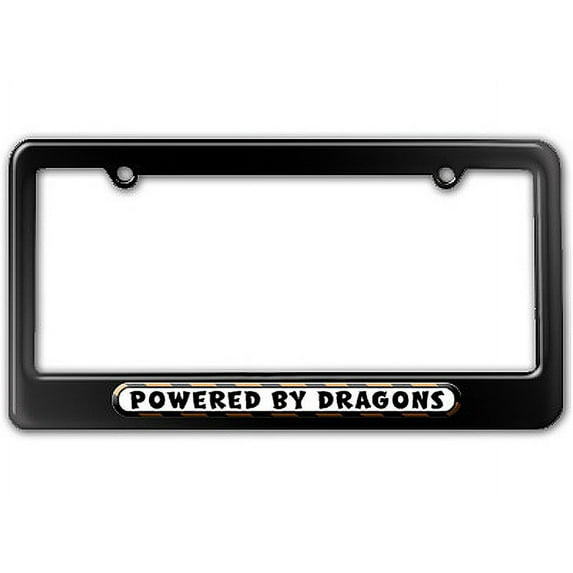 Powered By Dragons License Plate Frame