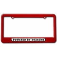 thumbnail image 1 of Powered By Dragons License Plate Tag Frame, Multiple Colors, 1 of 1