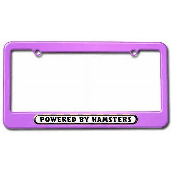 Powered By Hamsters License Plate Tag Frame, Multiple Colors